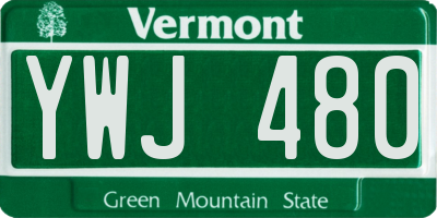 VT license plate YWJ480