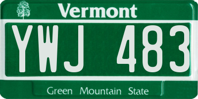 VT license plate YWJ483