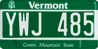 VT license plate YWJ485