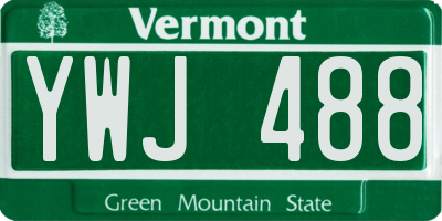 VT license plate YWJ488