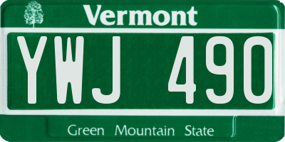 VT license plate YWJ490