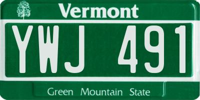 VT license plate YWJ491