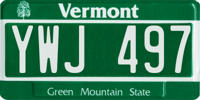 VT license plate YWJ497