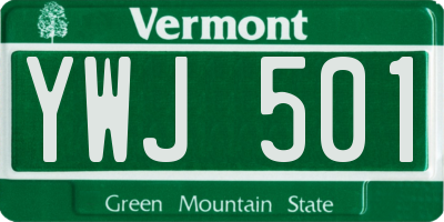 VT license plate YWJ501