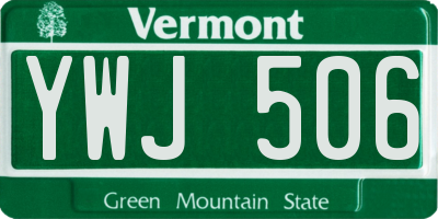 VT license plate YWJ506