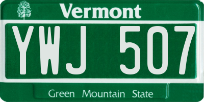 VT license plate YWJ507