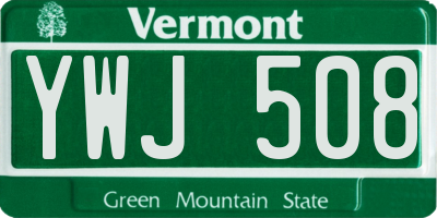 VT license plate YWJ508