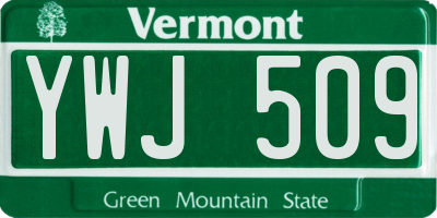 VT license plate YWJ509
