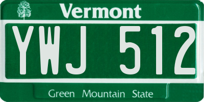 VT license plate YWJ512