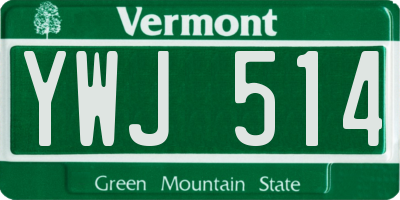 VT license plate YWJ514