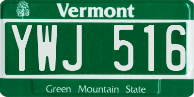 VT license plate YWJ516