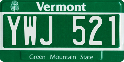VT license plate YWJ521