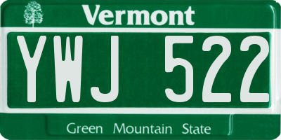 VT license plate YWJ522