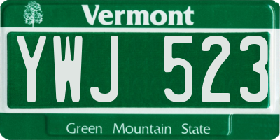 VT license plate YWJ523