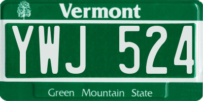VT license plate YWJ524