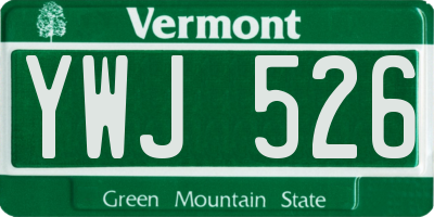 VT license plate YWJ526