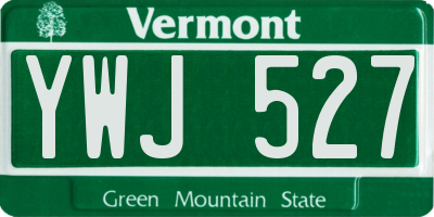 VT license plate YWJ527