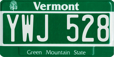 VT license plate YWJ528
