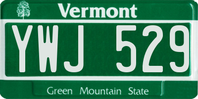 VT license plate YWJ529
