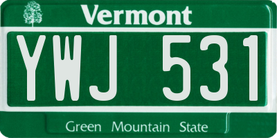 VT license plate YWJ531
