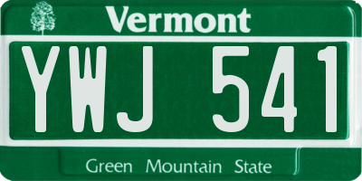 VT license plate YWJ541