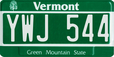 VT license plate YWJ544