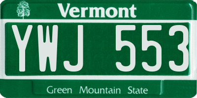 VT license plate YWJ553