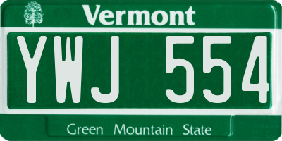 VT license plate YWJ554