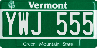 VT license plate YWJ555