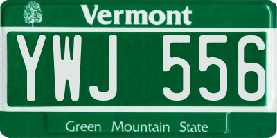 VT license plate YWJ556