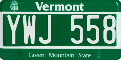 VT license plate YWJ558