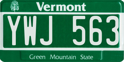 VT license plate YWJ563