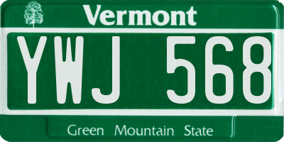 VT license plate YWJ568