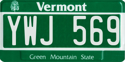 VT license plate YWJ569