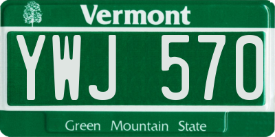 VT license plate YWJ570