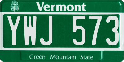 VT license plate YWJ573
