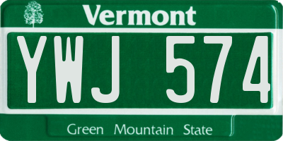VT license plate YWJ574