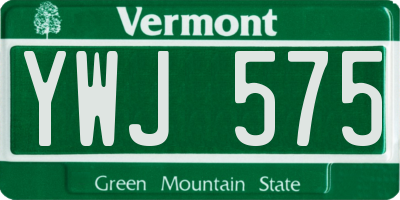 VT license plate YWJ575