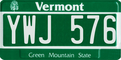 VT license plate YWJ576