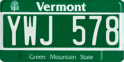 VT license plate YWJ578