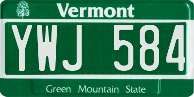 VT license plate YWJ584