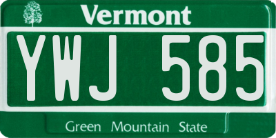 VT license plate YWJ585