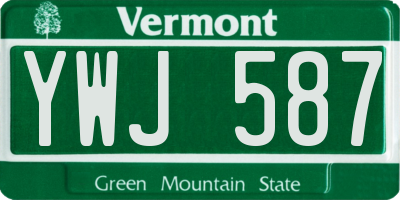 VT license plate YWJ587