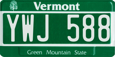 VT license plate YWJ588