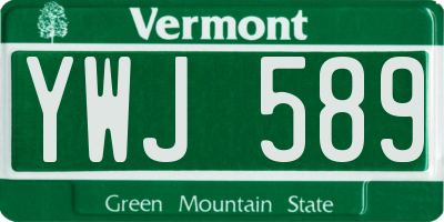 VT license plate YWJ589