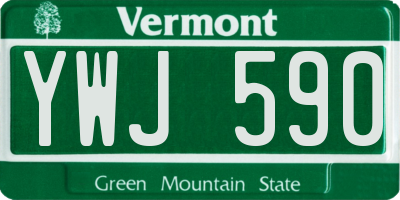 VT license plate YWJ590