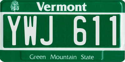 VT license plate YWJ611