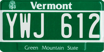 VT license plate YWJ612