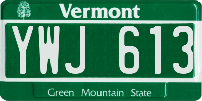 VT license plate YWJ613
