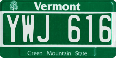 VT license plate YWJ616